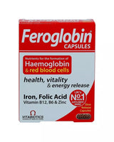 Vitabiotics Feroglobin B12 Capsules With Iron, Folic Acid & Vitamin B12 To Fight Fatigue, Pack of 30's