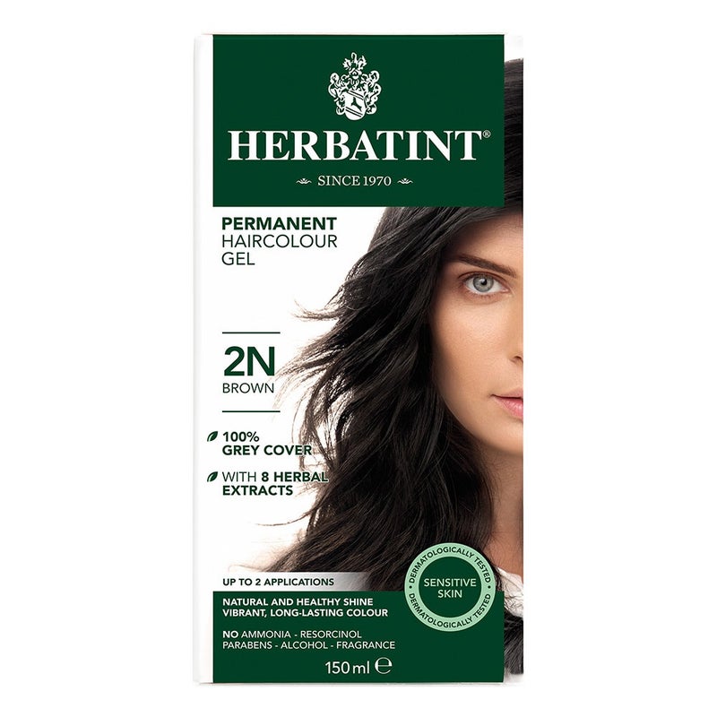 Herbatint 2N Brown Permanent Hair Colour Gel 150 mL