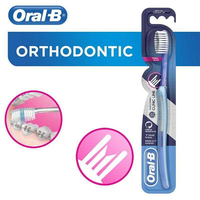 Oral-B Pro Expert Clinic Line Ortho Brush, Assorted Colours, Pack of 1's