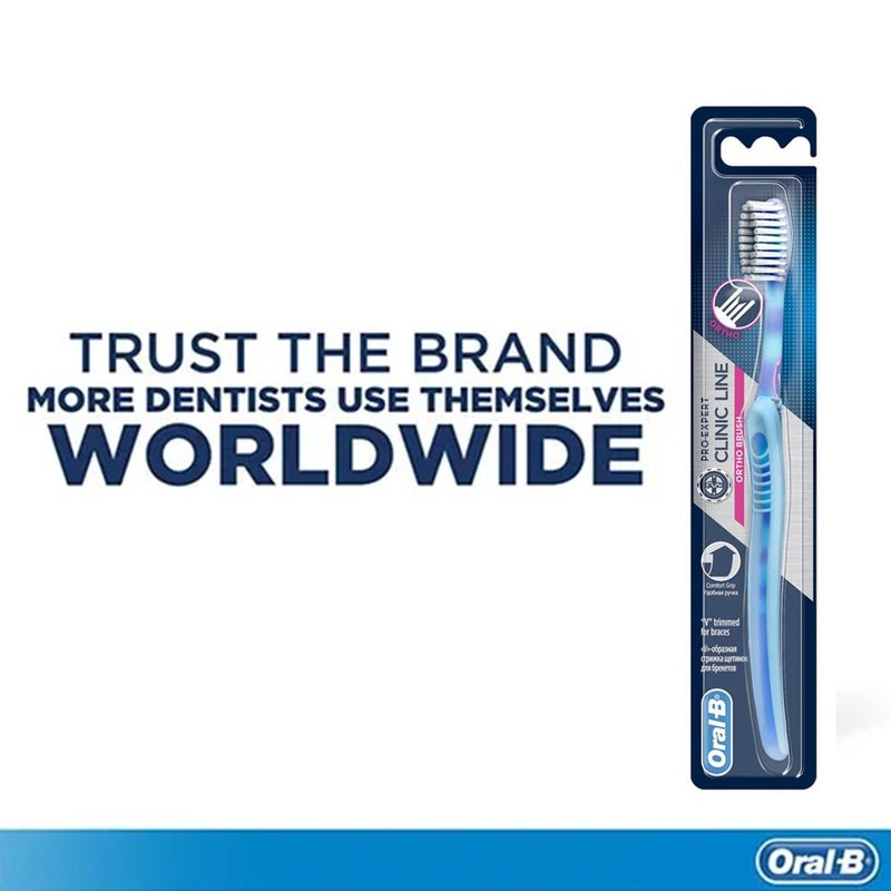 Oral-B Pro Expert Clinic Line Ortho Brush, Assorted Colours, Pack of 1's