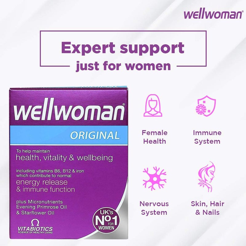 Vitabiotics Wellwoman Original Multivitamin Capsules For Women, Pack of 30's