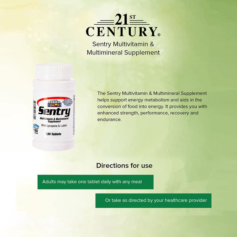 21st Century Sentry Multivitamin & Multimineral Tablets For Overall Wellness, Pack of 130's