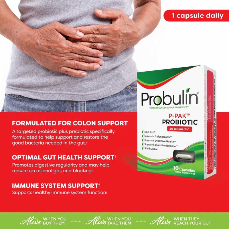 Probulin P-Pack Probiotic Capsules For Colon & Digestive Health, Pack of 10's