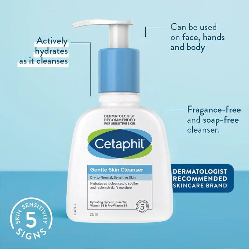 Cetaphil Gentle Skin Cleanser For Normal to Dry, Sensitive Skin 236ml Cetaphil