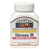 21st Century Stress B Multivitamin Tablets With Zinc For Energy & Immune Support, Pack of 30's