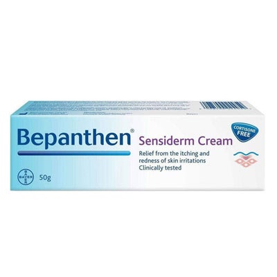 Bepanthen Sensiderm Cream, Cortisone Free, For Irritated, Itchy & Red Skin 50g