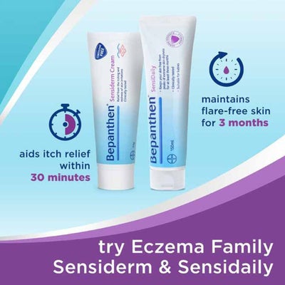 Bepanthen Sensiderm Cream, Cortisone Free, For Irritated, Itchy & Red Skin 50g