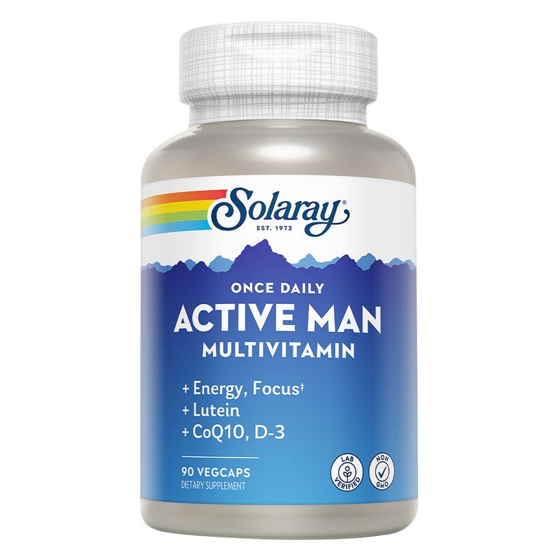 Solaray Once Daily Active Man Multivitamin Supplement Capsules, Pack of 90's