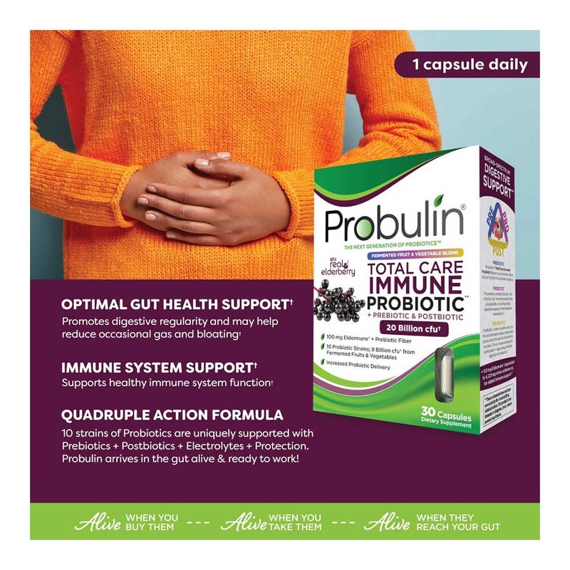 Probulin Total Care Immune Probiotic Capsules For Digestive Support, Pack of 30's