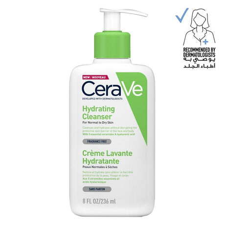 CeraVe Hydrating Fragrance Free Cleanser For Normal To Dry Skin 236ml