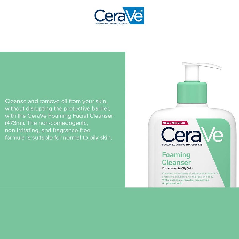 CeraVe Fragrance Free Foaming Cleanser For Normal To Oily Skin 473ml