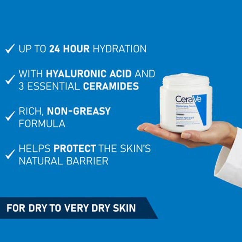 CeraVe Fragrance Free Moisturising Cream For Dry To Very Dry Skin 454g