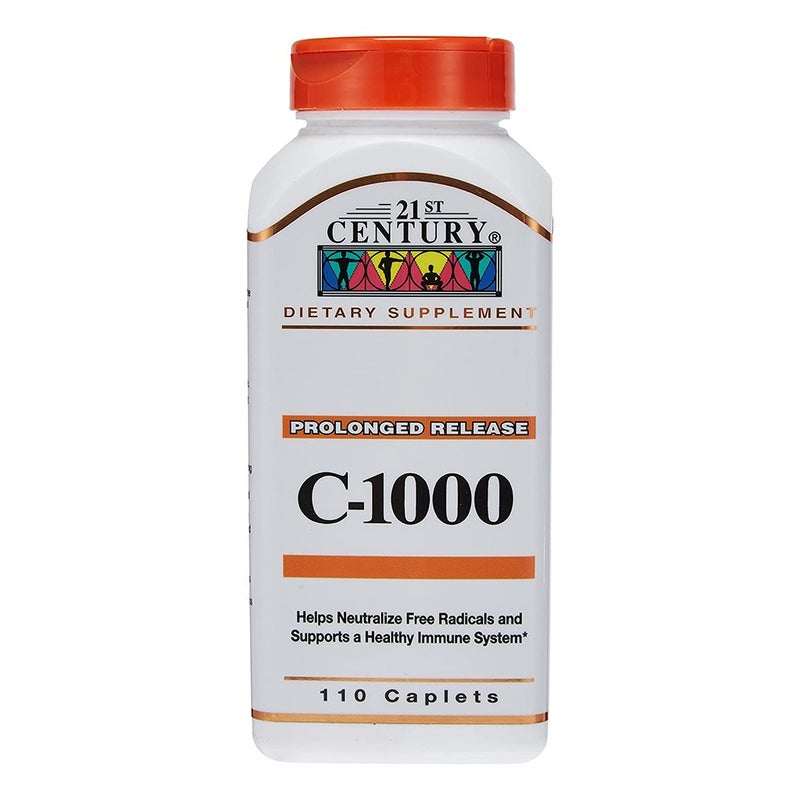 21st Century Vitamin C 1000mg Prolonged Release Tablets For Antioxidant & Immunity Support, Pack of 110's