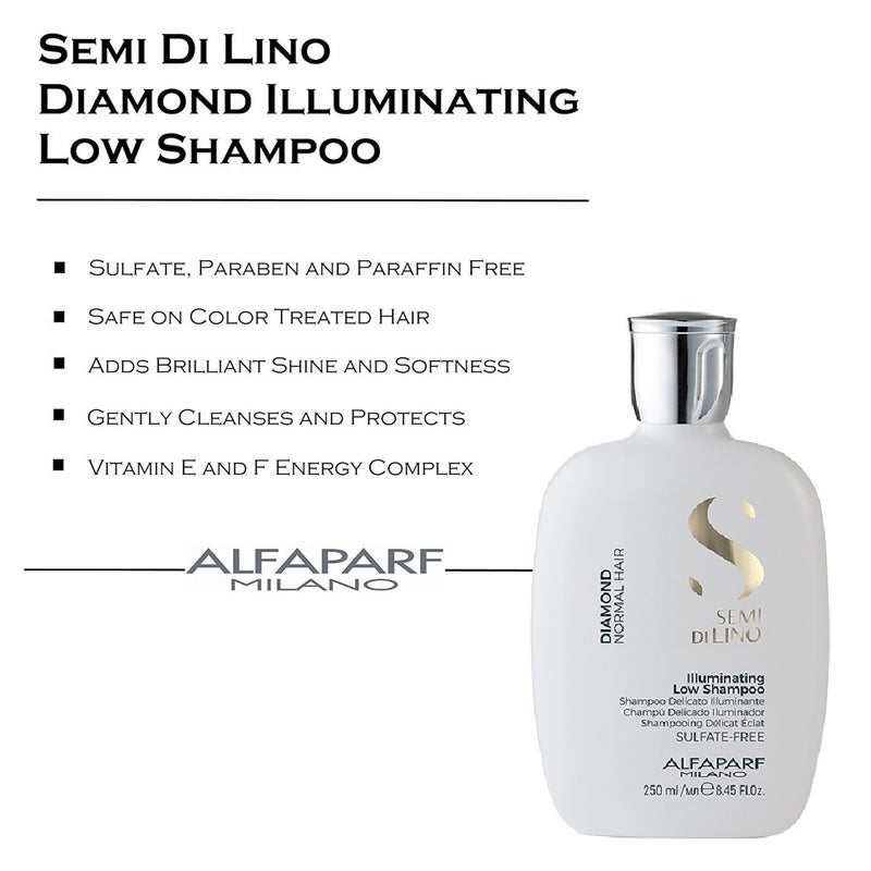 Alfaparf Milano Semi Di Lino Diamond Illuminating Sulfate Free Low Shampoo For Normal Hair 250ml