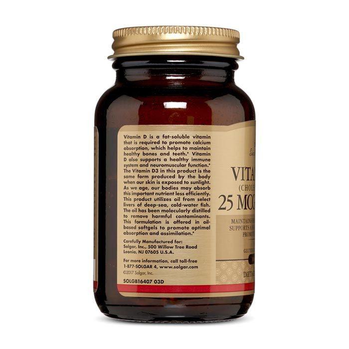 Solgar Vitamin D3 1000iu Softgels 100's