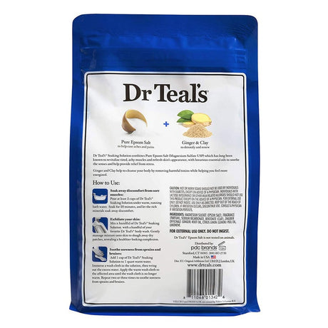 Dr Teal's Pure Epsom Salt Soaking Solution Ginger And Clay 1036 g