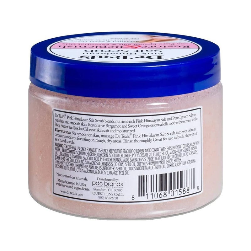 Dr Teal's Restore & Replenish Pink Himalayan Epsom Salt Body Scrub 454 g