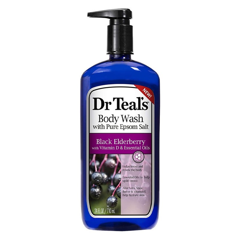 Dr Teal's Pure Epsom Salt Body Wash with Black Elderberry 710 mL