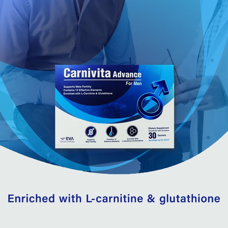 Eva Pharma Carnivita Advance Oral Powder Sachets For Men, Pack of 30's