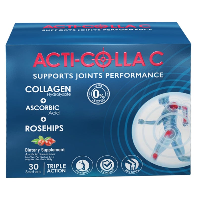 Eva Pharma Acti-Colla C Triple Action Oral Powder Sachets For Joint Support, Pack of 30's