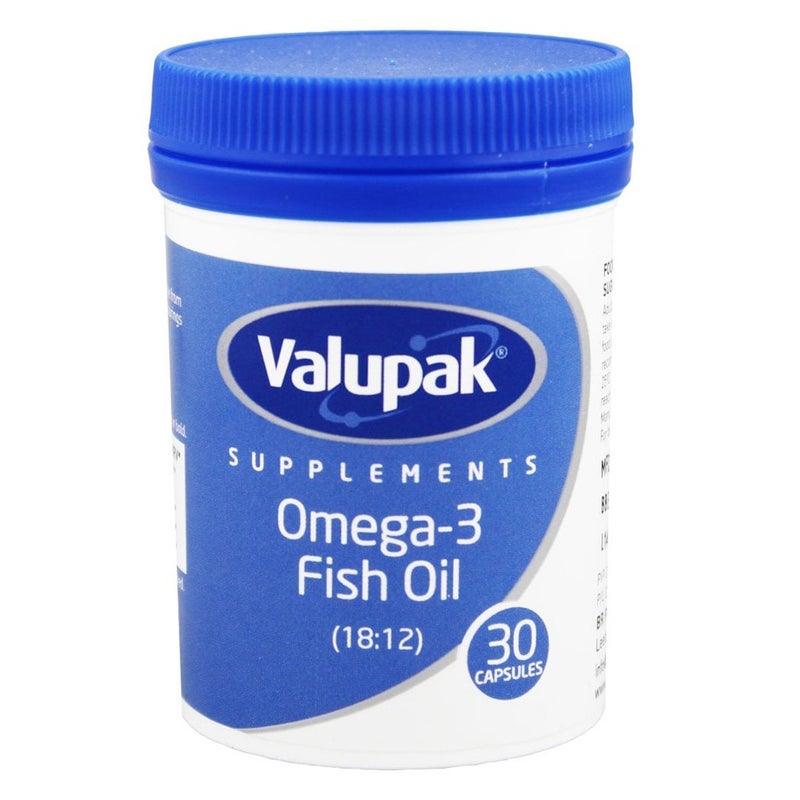 Valupak Omega 3 1000mg Fish Oil Supplement Softgels, Pack of 30's