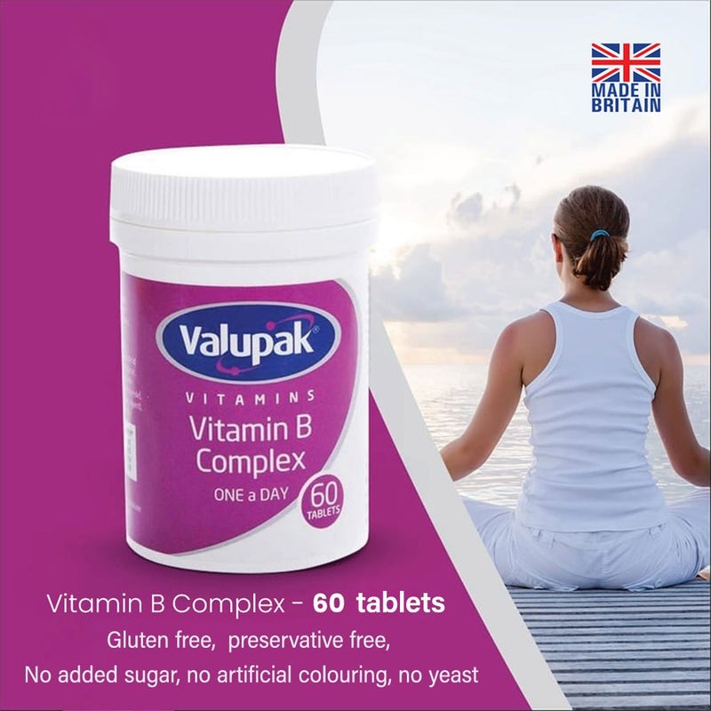 Valupak One A Day Vitamin B Complex Supplement Tablets, Pack of 60's