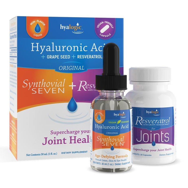 Hyalogic Synthovial Seven Hyaluronic Acid Liquid 30ml + Resveratrol With Grape Seed Extract Capsules 30's For Joint Health