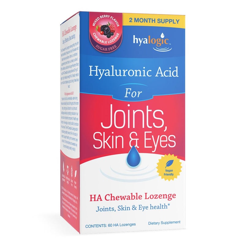 Hyalogic Hyaluronic Acid Chewable Lozenges For Joints, Skin & Eye 60's