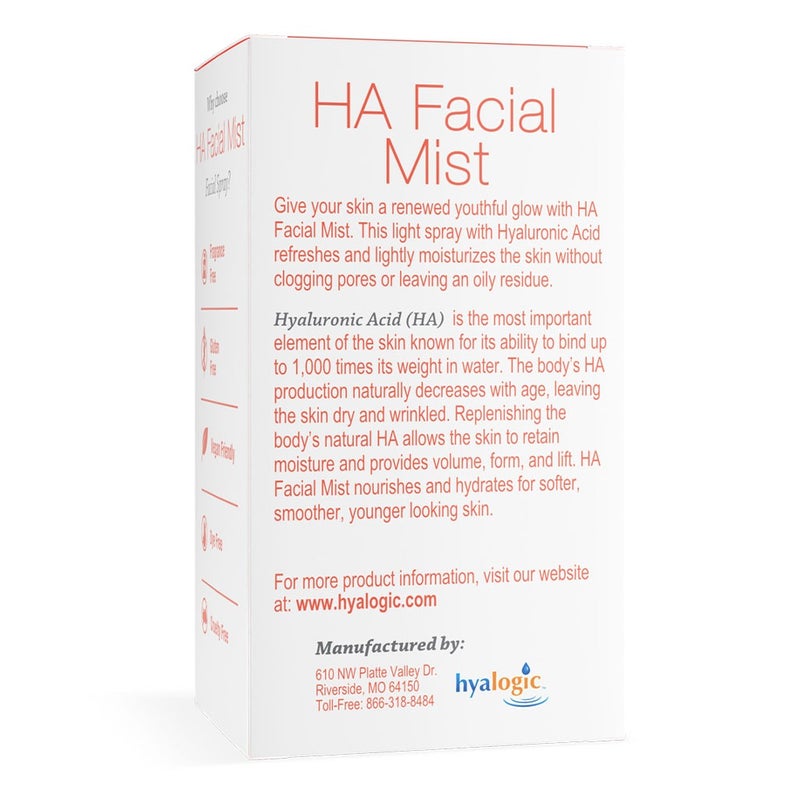 Hyalogic Hyaluronic Acid Facial Mist To Hydrates And Moisturizes Skin 59ml