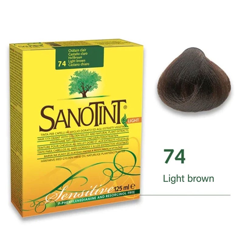 Sanotint Light Sensitive PPD Free Hair Color 74 Light Brown 125ml