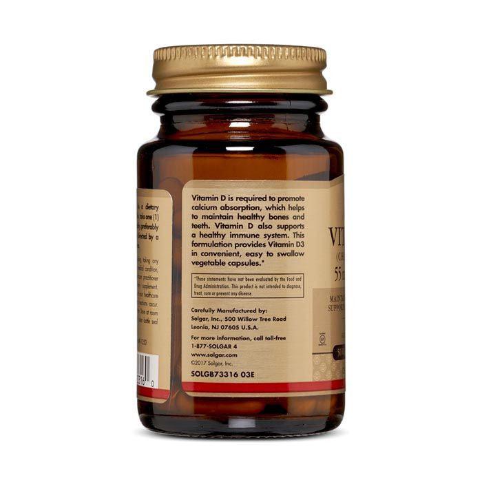 Solgar Vitamin D3 2200iu Vegetable Capsule 50's