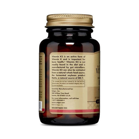 Solgar Natural Vitamin K 2 100mcg Vegetable Capsules