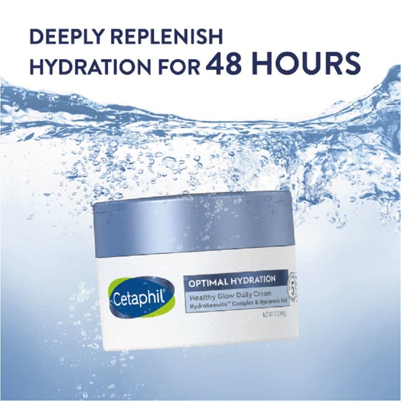 Cetaphil Optimal Hydration Healthy Glow Daily Moisturizing Cream For Dry or Dehydrated Skin 48g