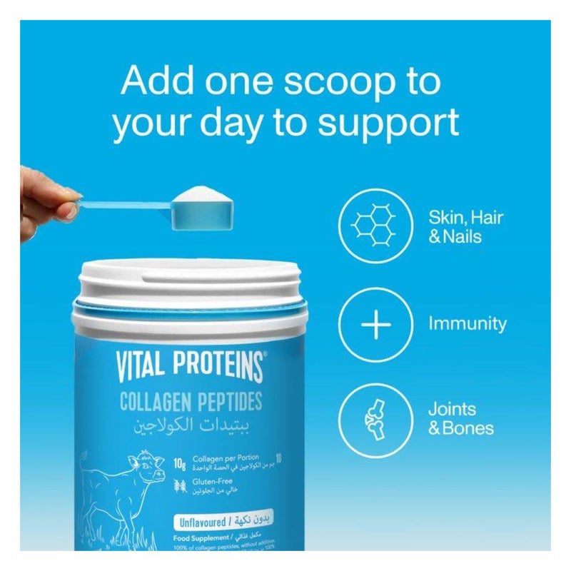 Vital Proteins Bovine Sourced Collagen Peptides Unflavoured Powder For Hair, Skin & Nails 567g Vital Proteins