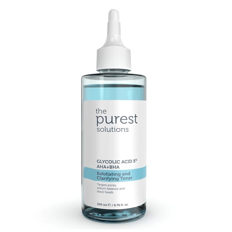 The Purest Solutions Glycolic Acid 5% AHA + BHA Exfoliating And Clarifying Toner 200ml