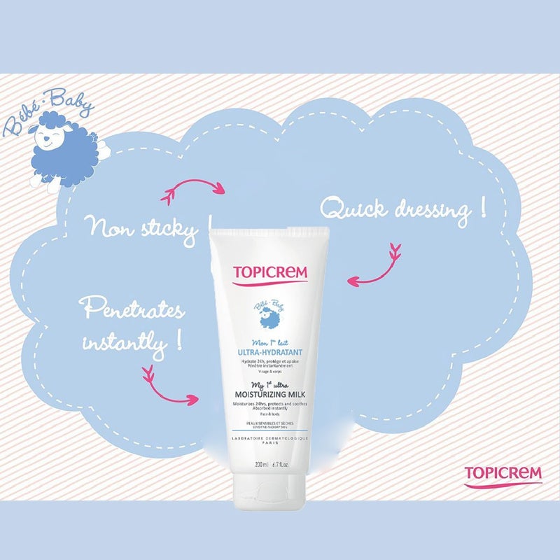 Topicrem Baby My 1st Ultra Moisturizing Milk For Sensitive & Dry Skin 200ml