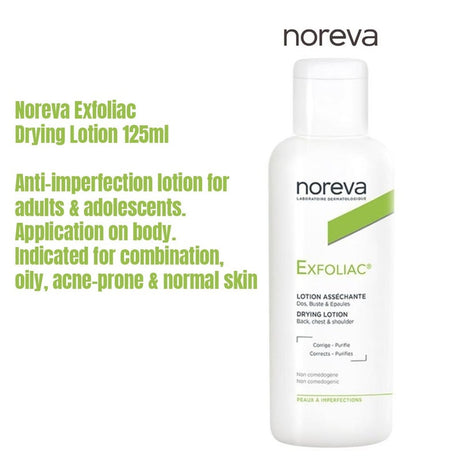 Noreva Exfoliac Drying Lotion For Face, Back, Chest, & Shoulder 125ml