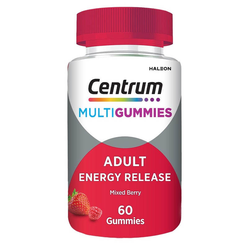 Centrum Adult MultiGummies For Energy Release, Mixed Berry Flavor, Pack of 60's