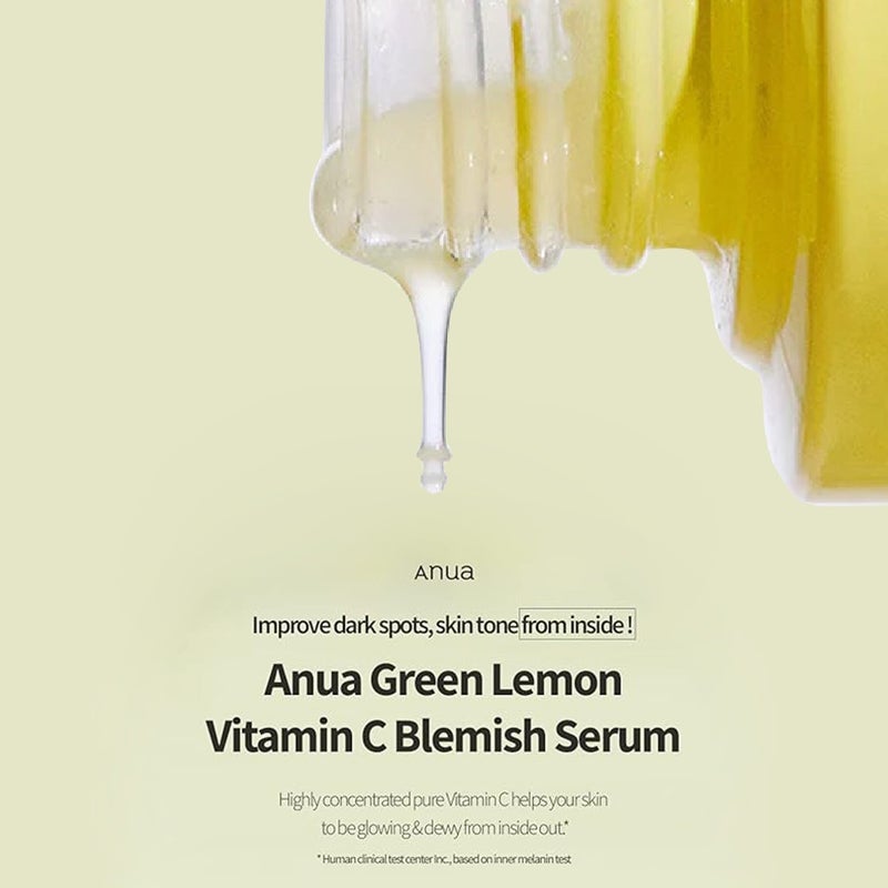 Anua Green Lemon Vitamin C 20% Facial Blemish Serum For Dark Spots 20g