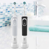 Braun Oral B Vitality 100 Cross Action Electric Rechargeable Toothbrush D100.413.1 - Black & White, TWIN PACK