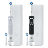 Braun Oral B Vitality 100 Cross Action Electric Rechargeable Toothbrush D100.413.1 - Black & White, TWIN PACK