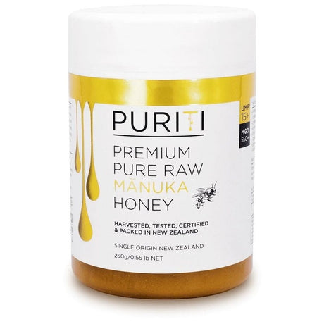Puriti Premium UMF 15+ MGO 550+ Pure Raw Manuka Honey 250g Puriti