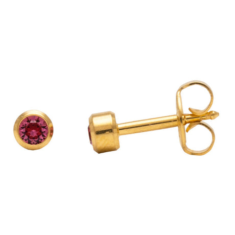 Studex Gold Plated Regular Birthstone OCT Rose