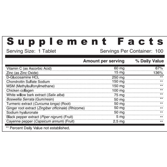 Sunshine Nutrition Supreme Joint Support 100 Tablets Sunshine Nutrition