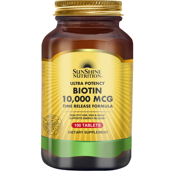 Sunshine Nutrition Ultra Potency Biotin 10000 Mcg 100 Tablets Sunshine Nutrition
