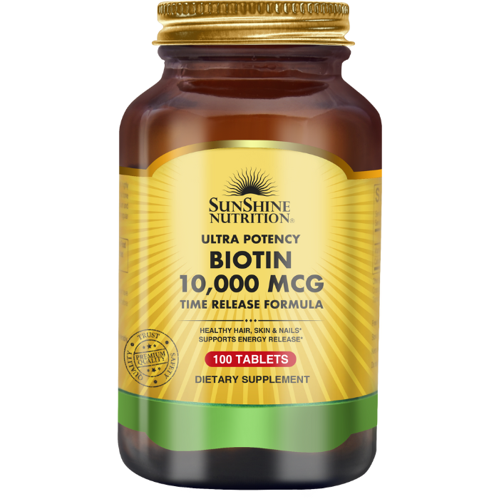 Sunshine Nutrition Ultra Potency Biotin 10000 Mcg 100 Tablets Sunshine Nutrition