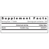 Sunshine Nutrition Ultra Potency Biotin 10000 Mcg 100 Tablets Sunshine Nutrition