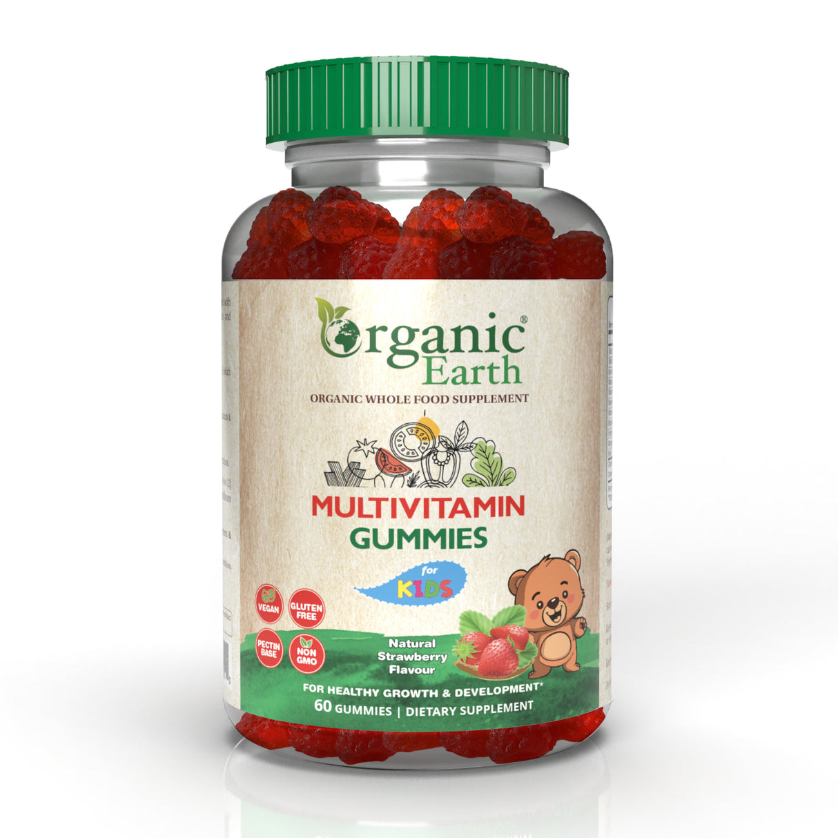 Organic Earth Multivitamin & Mineral Kids Gummies 60s Organic Earth