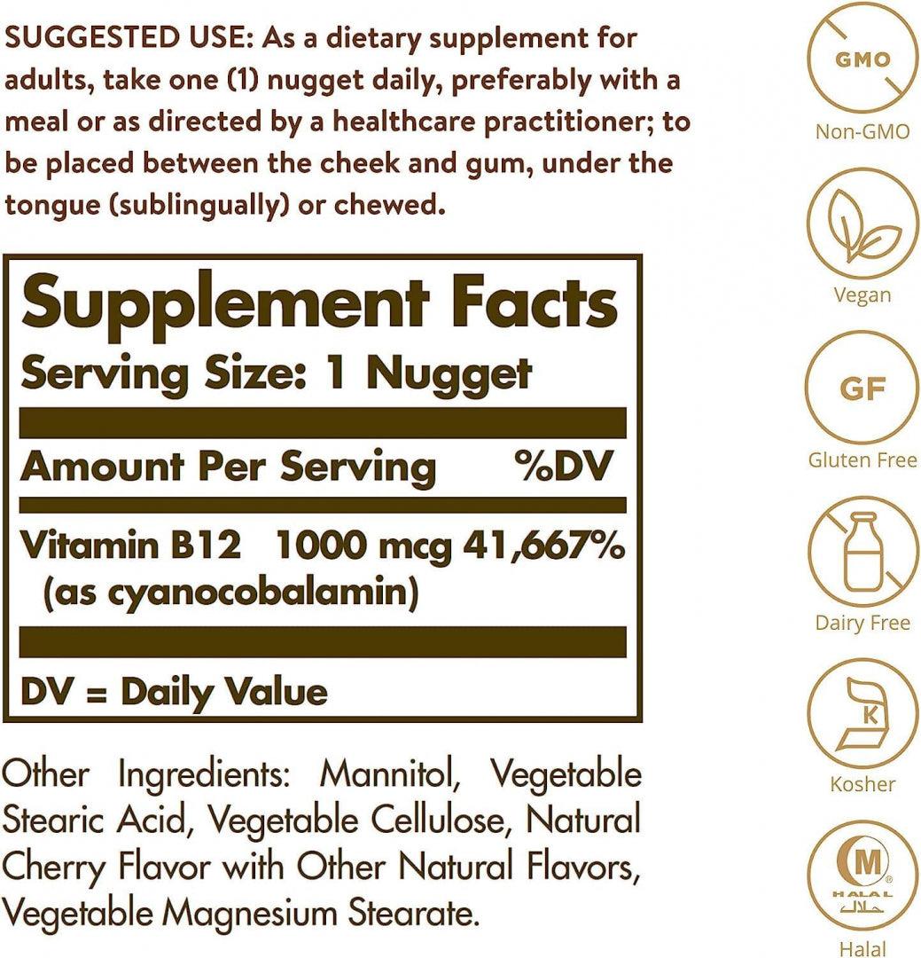 Solgar Vitamin B12 Nuggets 1000 Mcg, 100S