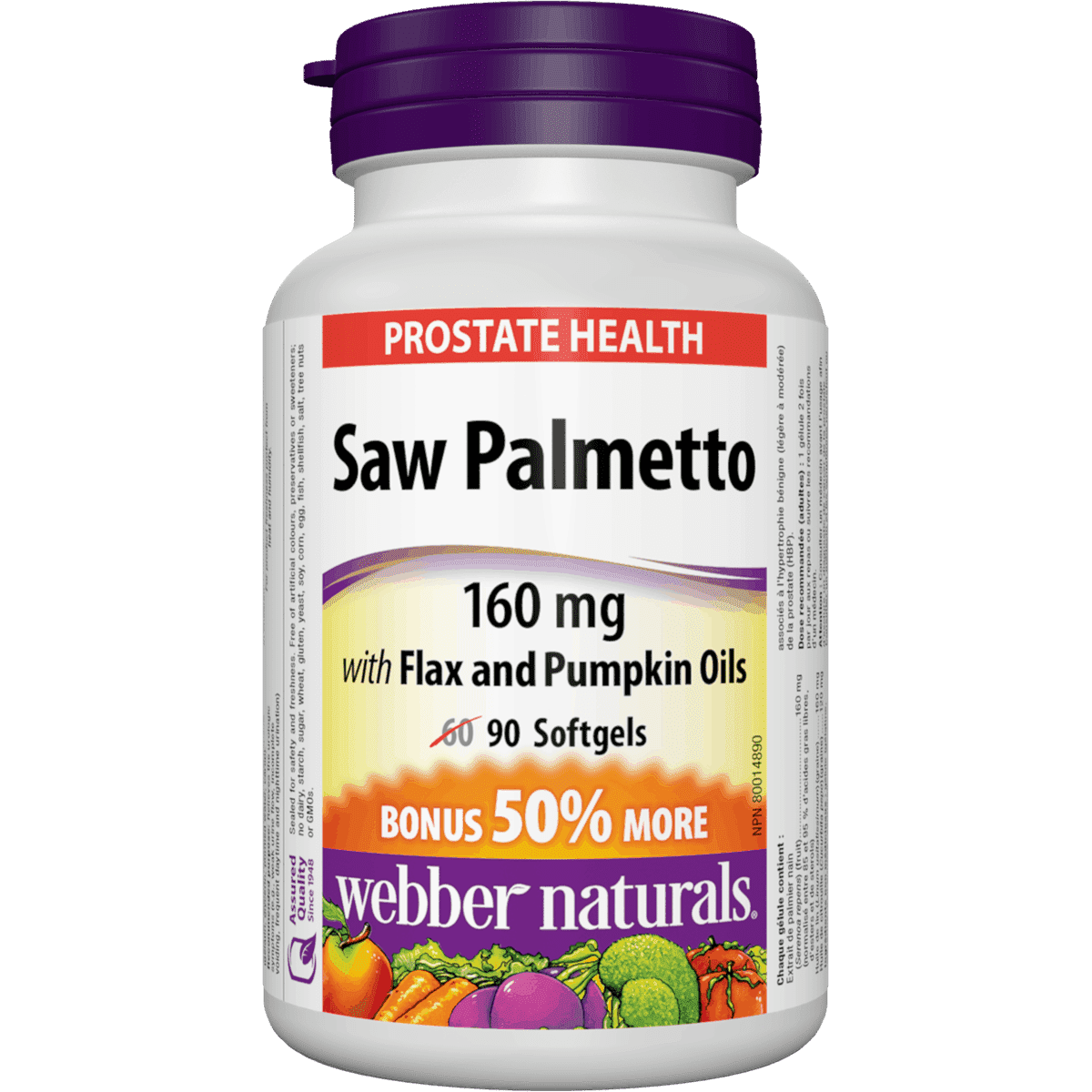 WEBBER NATURALS SAW PALMETTO MENS 160MG SOFTGEL 60s